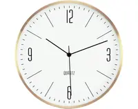 Nástěnné hodiny 30 cm, zlatý kov