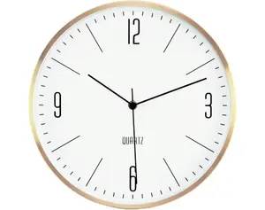 Nástěnné hodiny 30 cm, zlatý kov