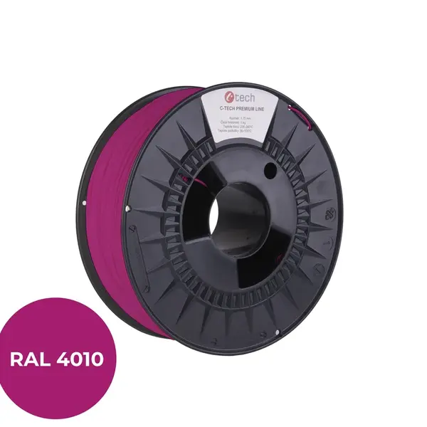 C-Tech 3DF-P-PLA1.75-4010 3D filament, PREMIUM LINE, PLA, telekomunikační fialová, RAL4010, 1,75mm, 1kg