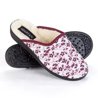 Dámské domácí zateplené pantofle Vínové květy vel. 40