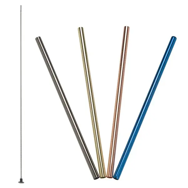 Lurch Trendy nerezová brčka 00240991 -21,5 cm barevná (4 ks+ kartáček)