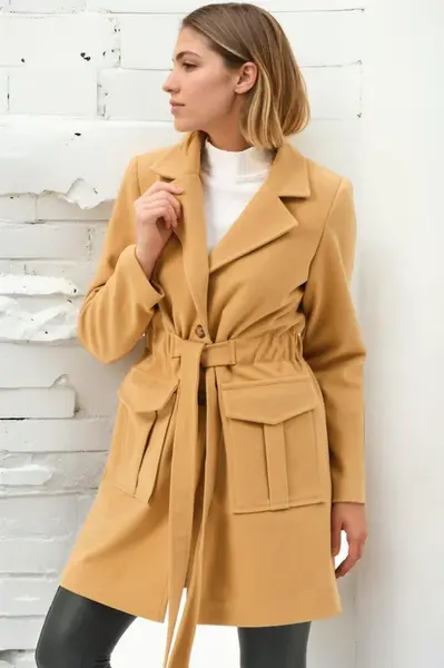 Z9778 DEWBERRY WOMEN'S COAT-CAMEL