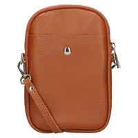 Dámská kožená kabelka na mobil a doklady Italia Monea - koňak