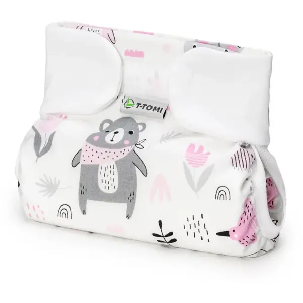 T-TOMI Ortopedical Abduction Pants Velcro ortopedické abdukční kalhotky na suchý zip Pink bears 3-6 kg 1 ks