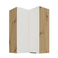 Horní rohová skříňka Aria 60x60 GN-90 2F (90°) Barva korpusu: Dub artisan, Barva dvířek: WH - Crystal white AFM