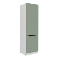 Vysoká skříňka pro vestavnou lednici Aria 60 LO-210 2F Barva korpusu: Bílá, Barva dvířek: SA - Aquamarine AFM