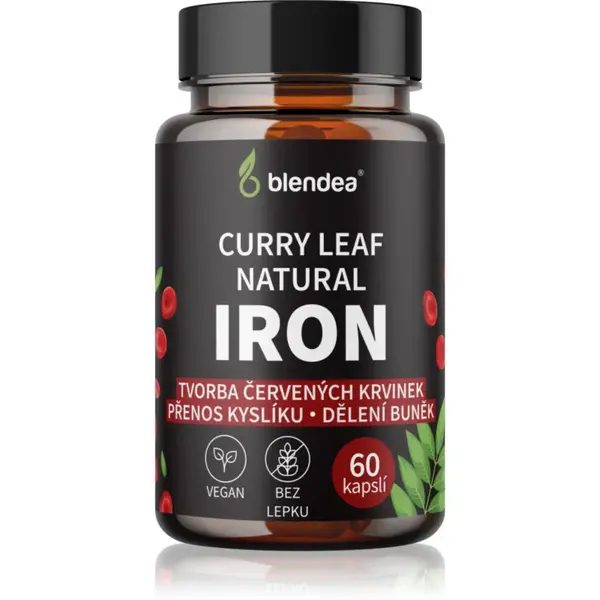 Blendea Curry Leaf Natural Iron kapsle pro normální tvorbu červených krvinek a hemoglobinu 60 cps