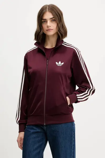 Mikina adidas Originals Firebird dámská, červená barva, s aplikací, KH1592
