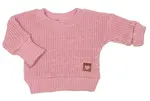Baby Nellys Rostoucí oversize pletený svetřík, starorůžová, 68/74