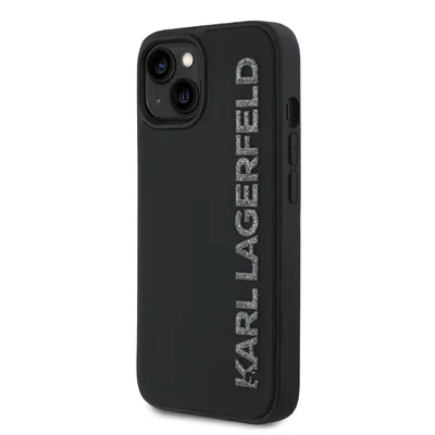 Zadní kryt Karl Lagerfeld 3D Rubber Glitter Logo Karl pro Apple iPhone 13, černá