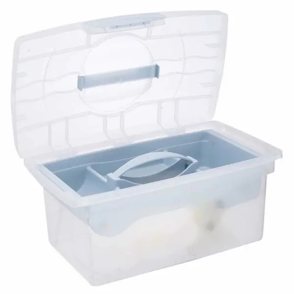 Baby Nellys Přenosný box s organizérem Baby Star transparentní/bílá