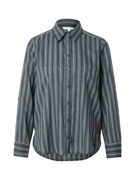 TOM TAILOR Blúzka  námornícka modrá / tmavozelená / biela