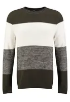 Key Largo Sveter 'Jogi'  zelená / zelená melírovaná / biela