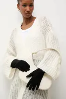 Semišové rukavice Answear.LAB dámské, černá barva