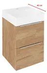 Sapho Emona - Umývadlová skrinka, 40x40x55 cm, 2 zásuvky, dub Alabama EM040-2222