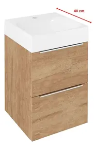 Sapho Emona - Umývadlová skrinka, 40x40x55 cm, 2 zásuvky, dub Alabama EM040-2222