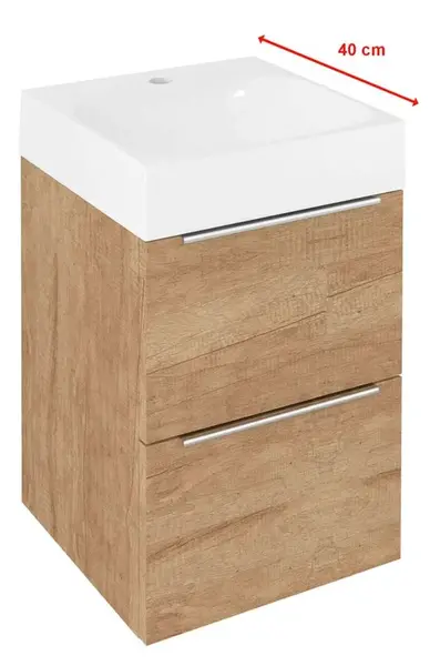 Sapho Emona - Umývadlová skrinka, 40x40x55 cm, 2 zásuvky, dub Alabama EM040-2222