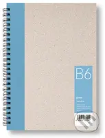 Kroužkový zápisník B6, čistý, světle modrý, 50 listů