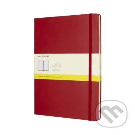 Moleskine - červený zápisník (veľký, štvorčekovaný)