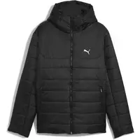 Puma ESSENTIALS HOODED PADDED JACKET Pánská zateplená bunda, černá, velikost