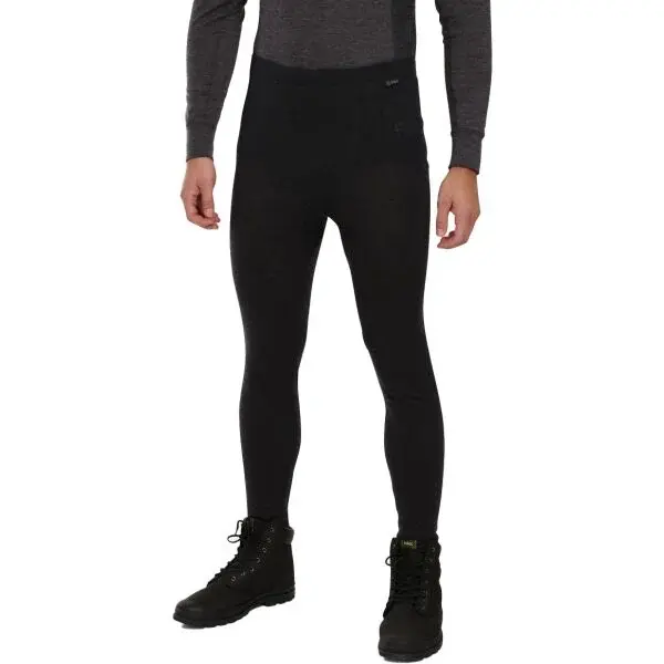 KILPI MAVORA BOTTOM Pánské termoprádlo z merino vlny, černá, velikost