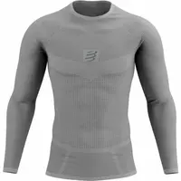 Compressport ON/OFF BASE LAYER LS TOP M Pánské funkční triko, šedá, velikost