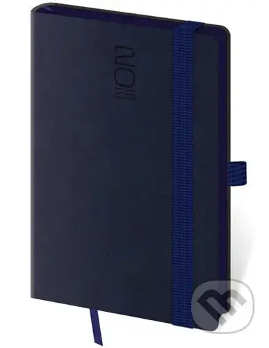 Kapesní diář 2026 Memory tmavě modrý s gumičkou