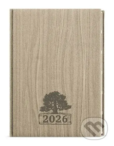 Denní diář 2026 Ctirad s výsekem Wood A5 světle hnědá