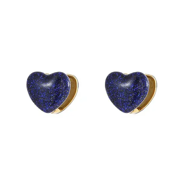 Heart Shape Golden 304 Stainless Steel Hoop Earrings