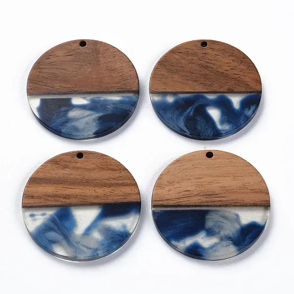 Transparent Resin & Walnut Wood Pendants