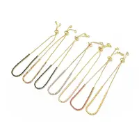 Adjustable Brass Micro Pave Cubic Zirconia Bracelets