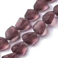 Transparent Frosted Glass Beads Strands