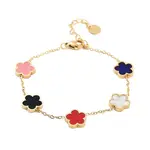 Flower Resin & Shell Link Chain Bracelets