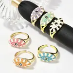 Brass Enamel Cuff Rings for Women