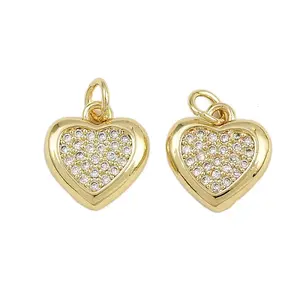 Brass Micro Pave Cubic Zirconia Pendants