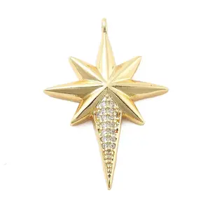 Brass Micro Pave Cubic Zirconia Pendants