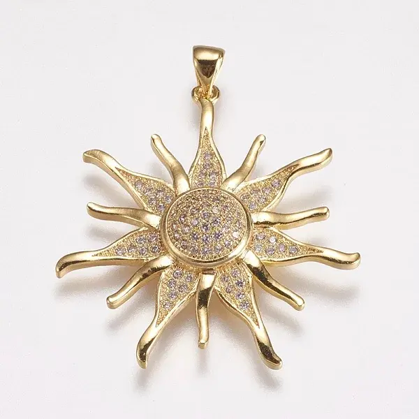 Brass Micro Pave Cubic Zirconia Pendants