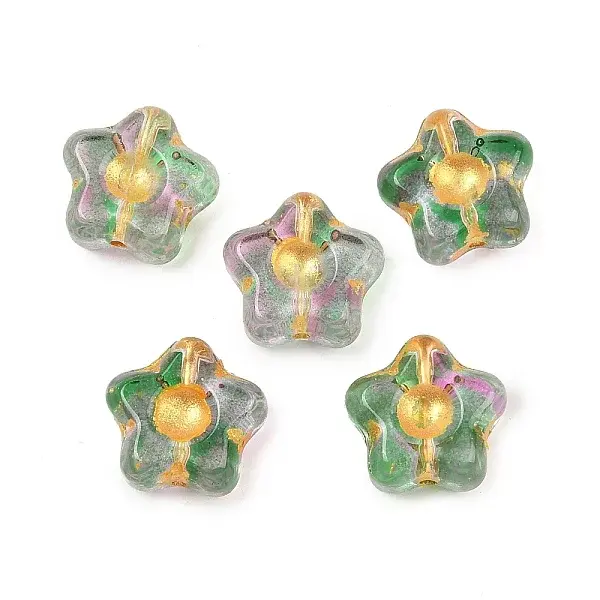 Electroplate and Golden Metal Enlaced Glass Beads