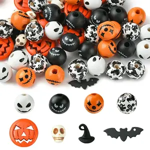 DIY Halloween Synthetic Turquoise & Round Wood Beads Jewelry Findings Kits