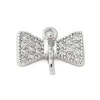Brass Micro Pave Cubic Zirconia Connector Charms