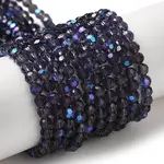 Electroplate Transparent Glass Beads Strands