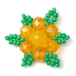 Woven Natural Dyed Malaysia Jade & Glass Seed Beads Snowflake Multi-Strand Links