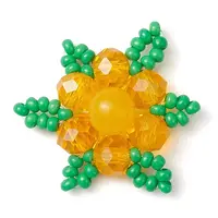 Woven Natural Dyed Malaysia Jade & Glass Seed Beads Snowflake Multi-Strand Links