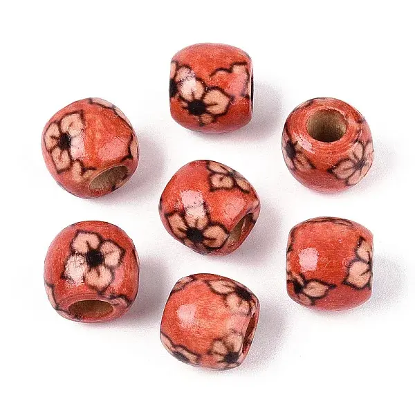 Printed Natural Wood Beads