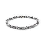 Gold-tone Miyuki Elastic Crystal Beaded Bracelet with Acrylic Tube Beads