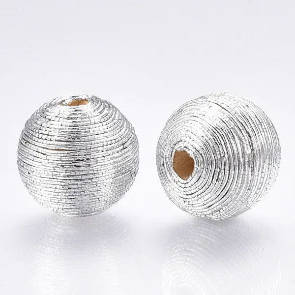 Wood Beads Covered with Polyester Cord Wire