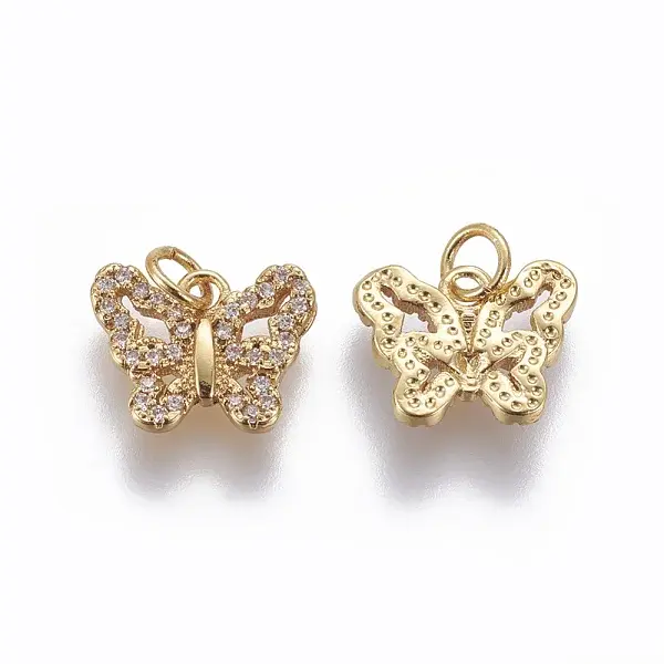 Brass Micro Pave Cubic Zirconia Charms