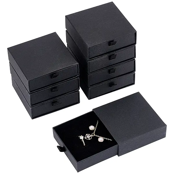 Kraft Paper Necklace Earring Storage Gift Drawer Boxes