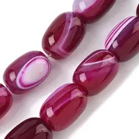 Natural Banded Agate/Striped Agate(Dyed & Heated) Beads Strands