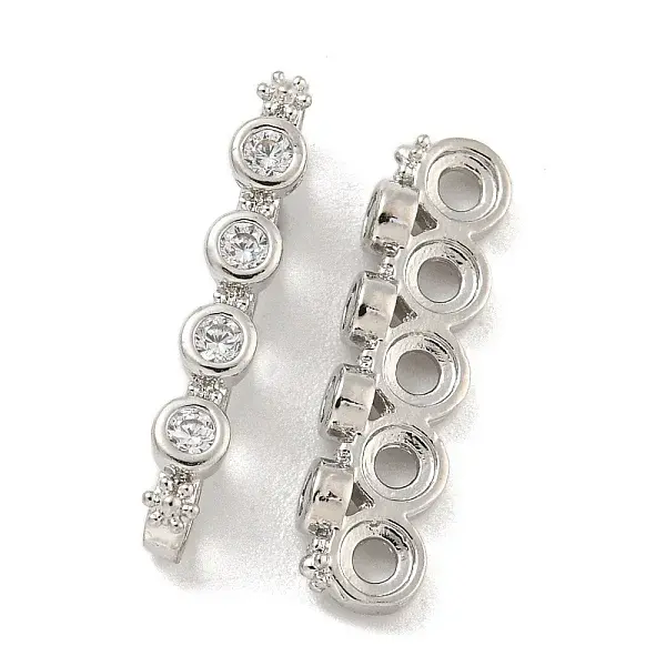 Brass Clear Cubic Zirconia Spacer Bars